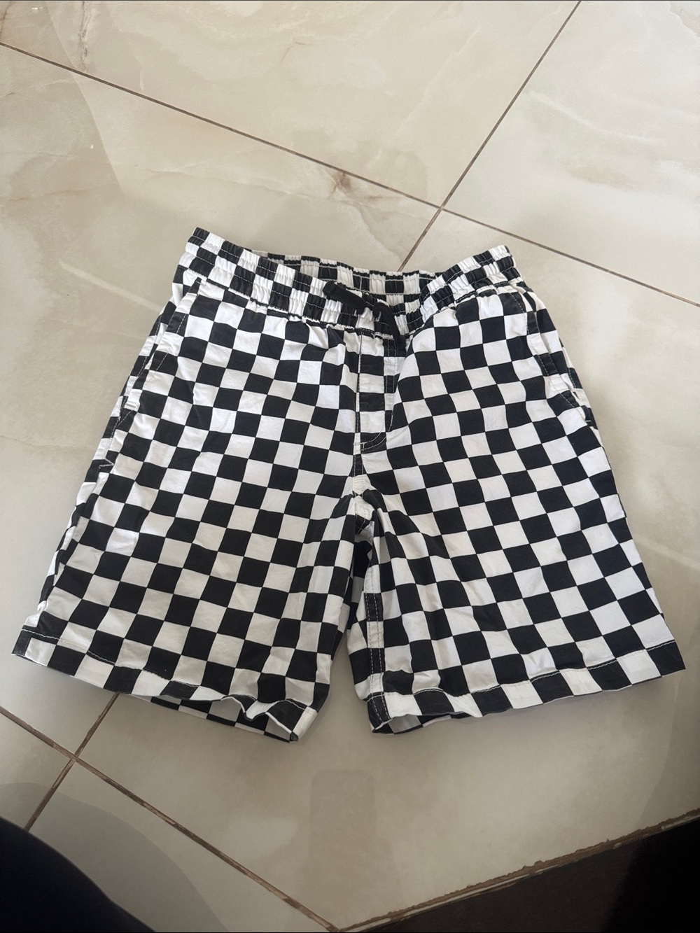 Vans Black & White Checkerboard Athletic Shorts